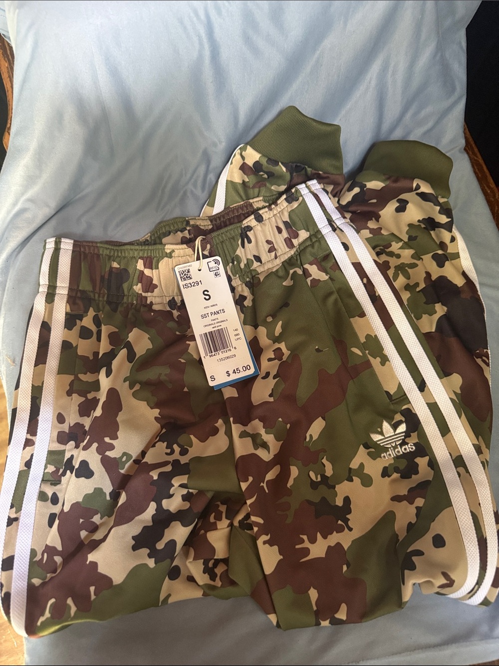 adidas Kids Camo Joggers in Green & Brown